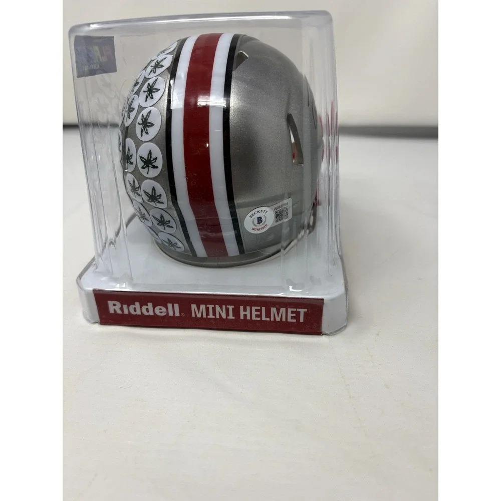 Terry McLarin Signed Auto Riddell Mini Helmet Ohio State Buckeyes Beckett